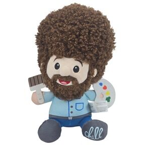 Bob Ross Plush Toy Fiesta 11 in Sitting Artist Figure Blue Brown Chill